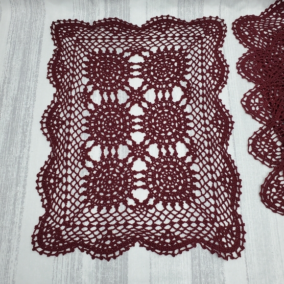 Beautiful Knit Tablemats - 6pc Set Wine - Picture 7 of 14